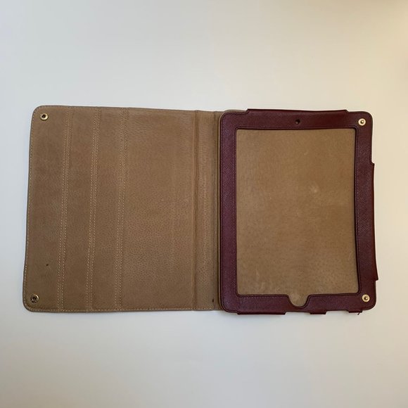 Tory Burch Burgundy Leather Tablet Case - Picture 2 of 5